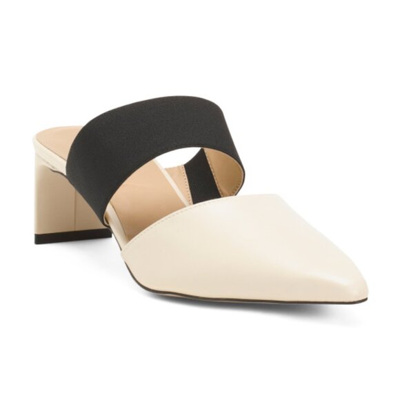 MAX MARA Made In Spain Leather Heeled Mule Heels - Picture 1 of 3